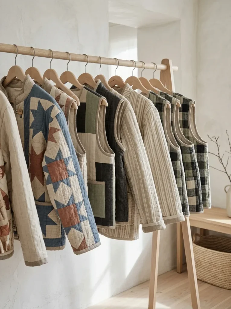 15 cozy scandinavian quilted jackets and vests ideas featuring Nordic handmade clothing.