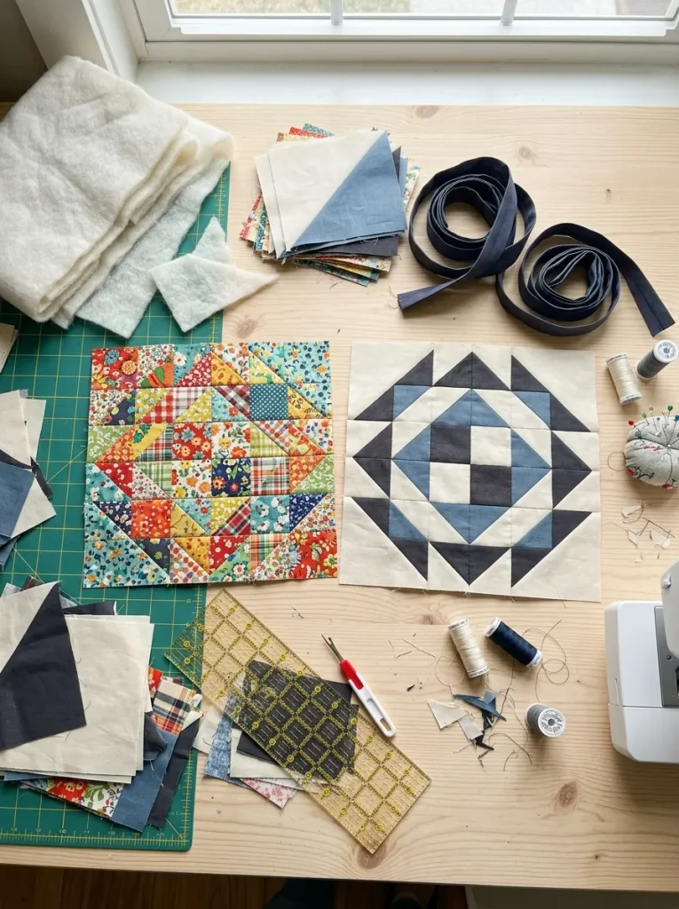 15 cozy scandinavian quilted jackets and vests ideas with quilting fabric samples.