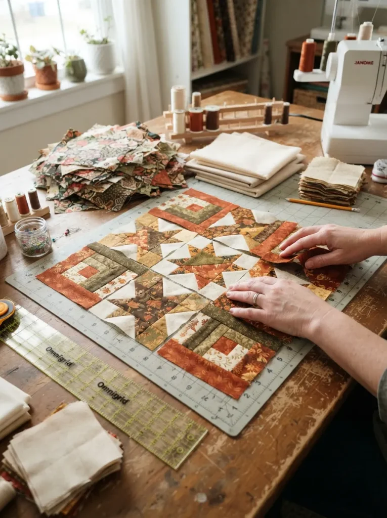 12 fall quilt pattern ideas with balanced autumn blocks
