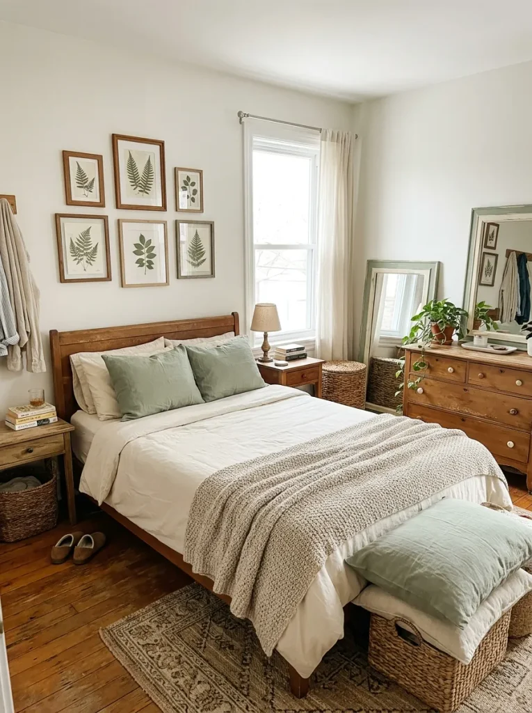 Bedroom with thrifted furniture