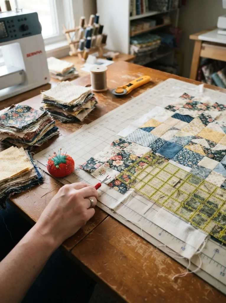 Correcting quilt layout at sewing