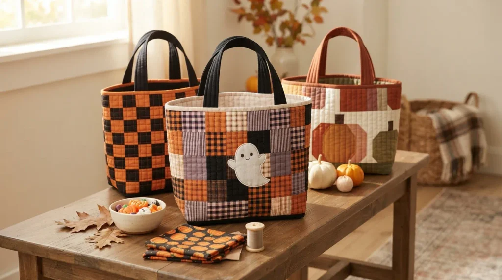 Quilted Halloween treat bags di
