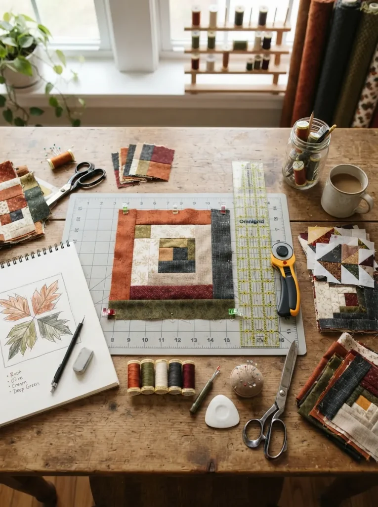 12 fall quilt pattern ideas with autumn fabrics
