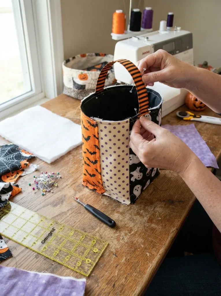 Sewing Halloween treat bag