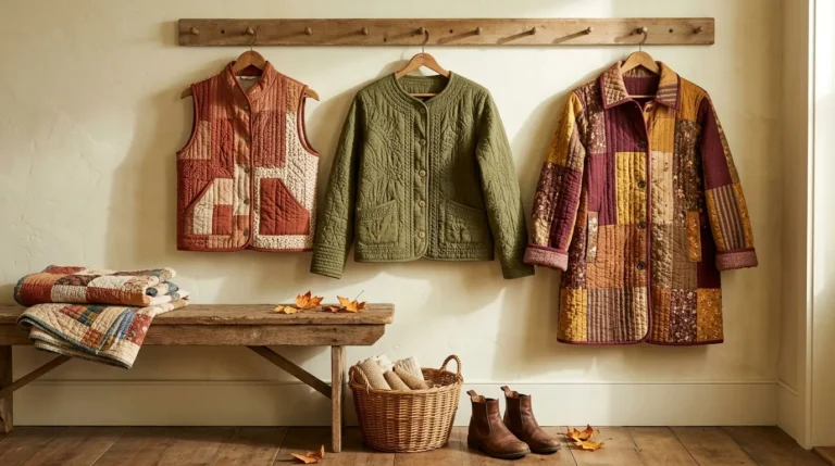 fall quilted jacket and vest ideas