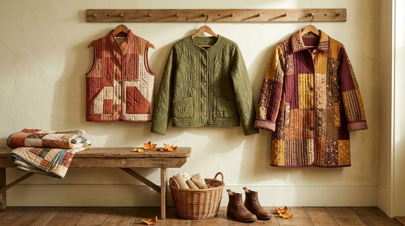 fall quilted jacket and vest ideas