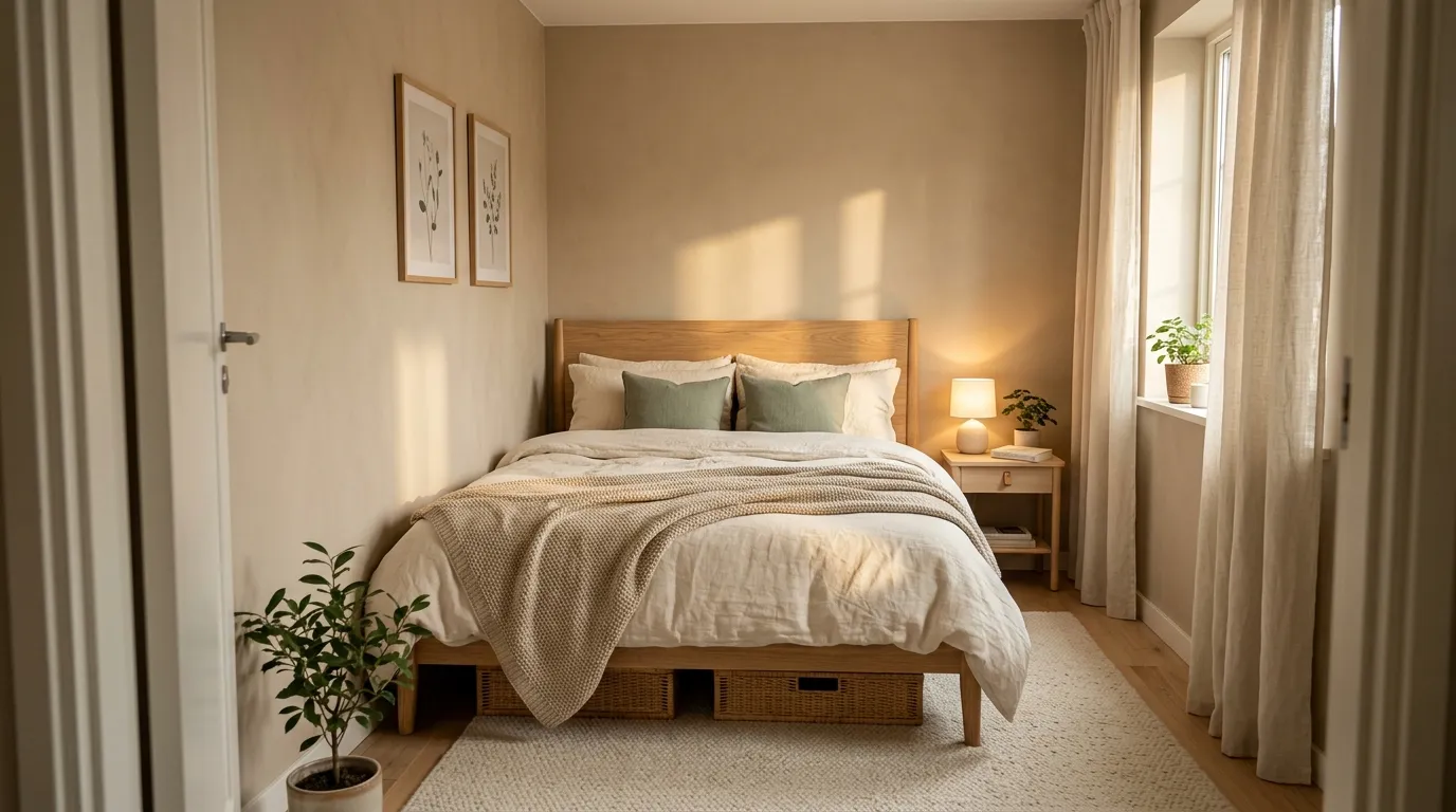 how to make a small bedroom look cozy
